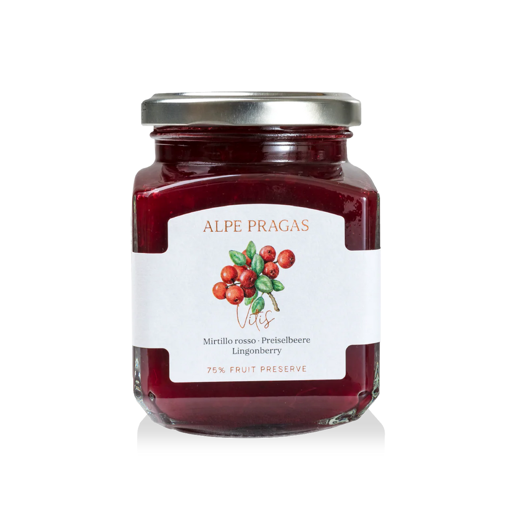 COMPOSTA DI FRUTTA MIRTILLO ROSSO 335g "ALPE PRAGAS"