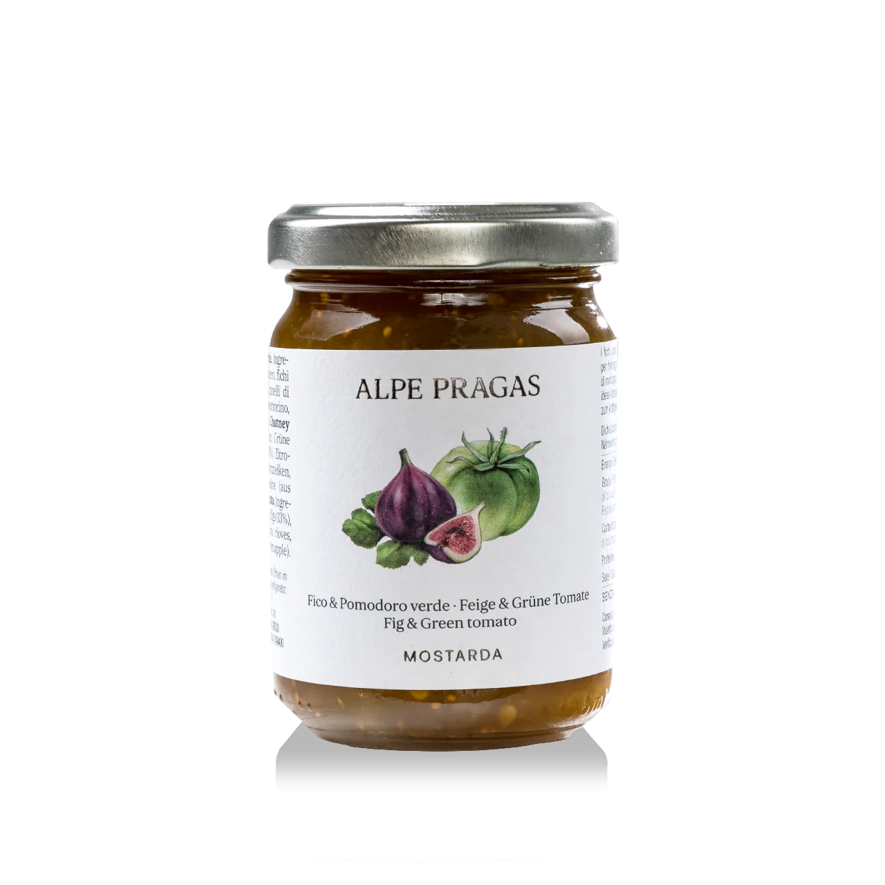 MOSTARDE CON FICHI E POMODORI VERDI FRESCHI 160g "ALPE PRAGAS"
